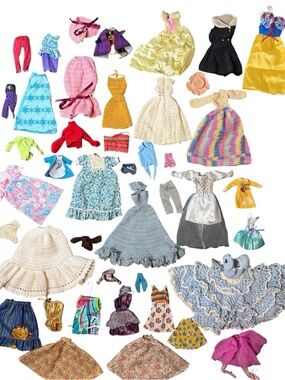 Vintage Barbie Clothes Bundle 🧶 Disney + Crochet Dresses HUGE Lot